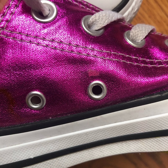 HP 🎉 Converse All Star Metallic Pink Sz 6 Low Top - Picture 7 of 9